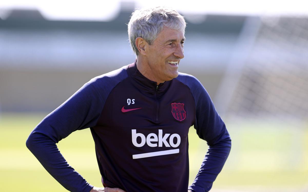 Quique Setién, en su etapa en el Barça