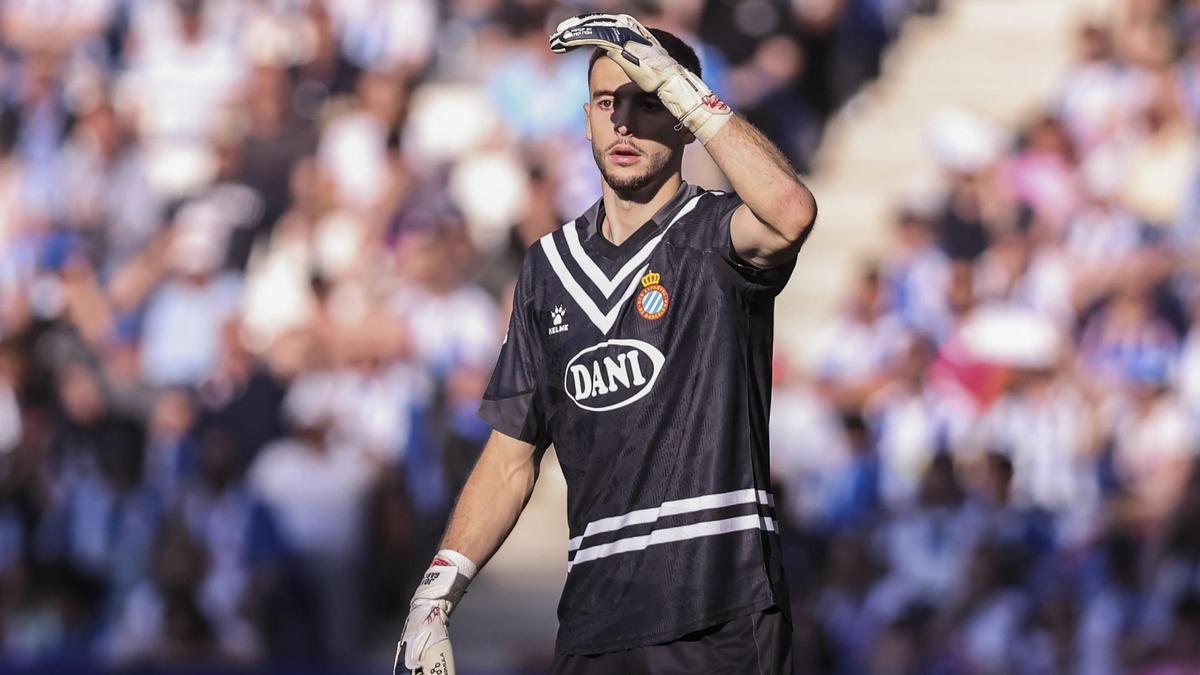Joan Garcia, el portero del Espanyol, en el RCDE Stadium. Joan Garcia, el portero del Espanyol, en el RCDE Stadium.