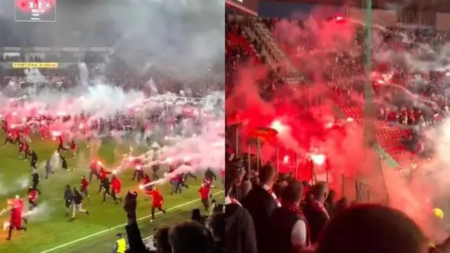 No se recuerda nada igual en Europa: El Slavia de Praga - Sparta de Praga se suspende y los hinchas locales atacan a los visitantes
