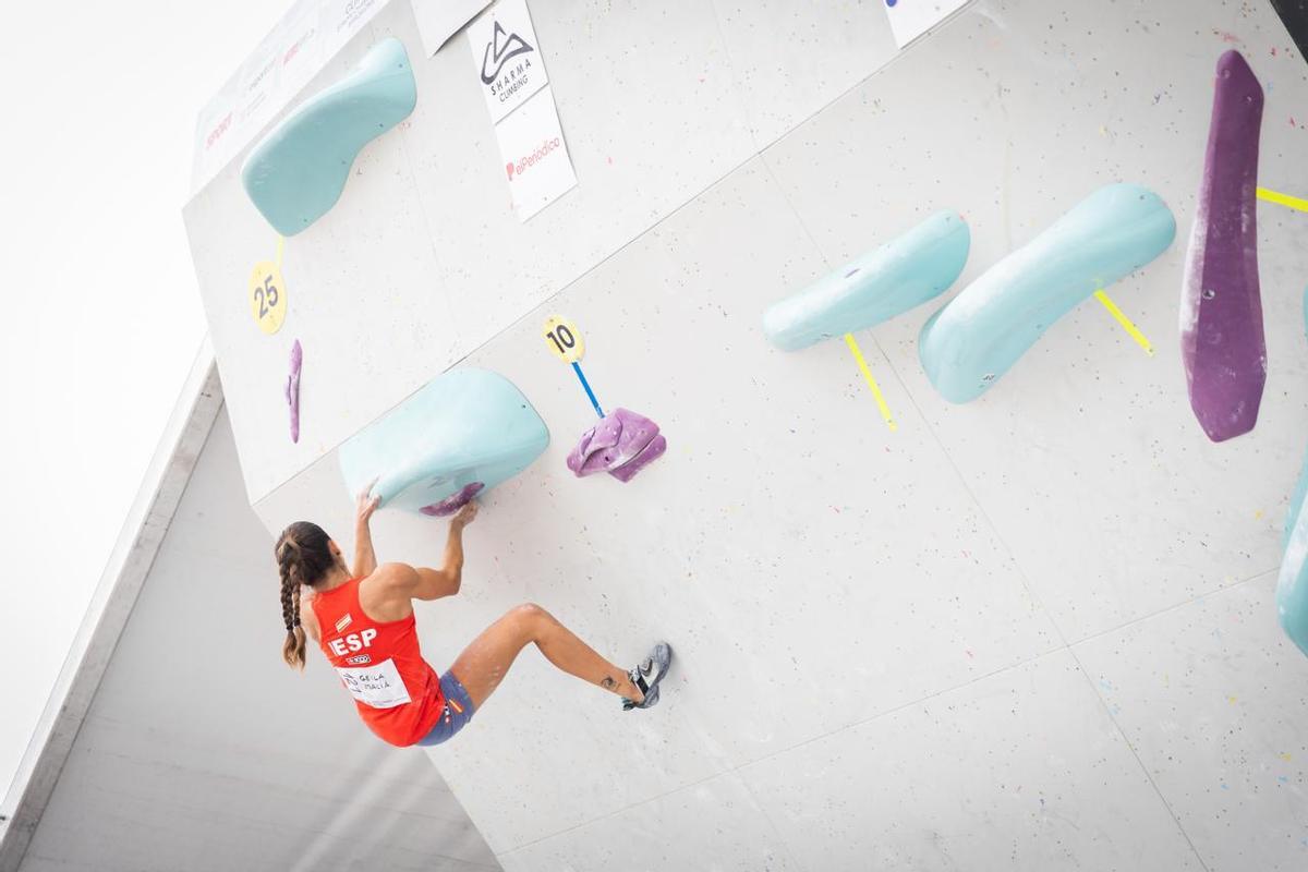 Geila Macià, en la final de boulder