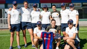 El Barça Femenino recibe al equipo de Alinghi Red Bull Racing en sus instalaciones