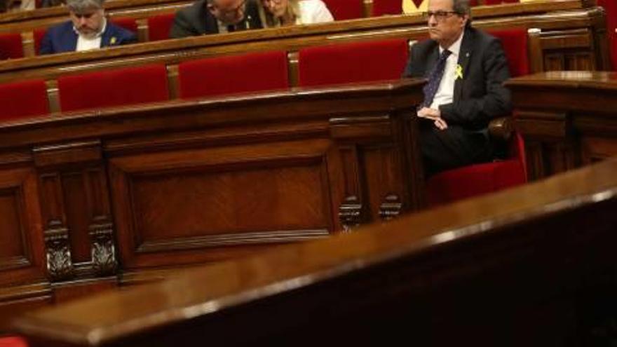 Quim Torra durant el ple del Parlament de divendres passat