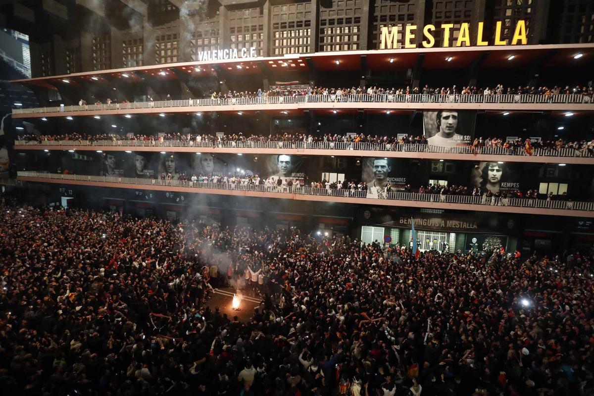 Valencia . Partido de vuelta de semifinal de Copa del Rey . Valencia CF - Athletic de Bilbao