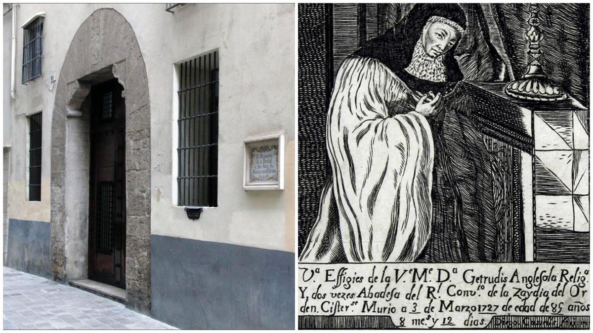 Convento de la Puridad de València y retrato de Gertrudis Anglesola realizado por Diego Castells