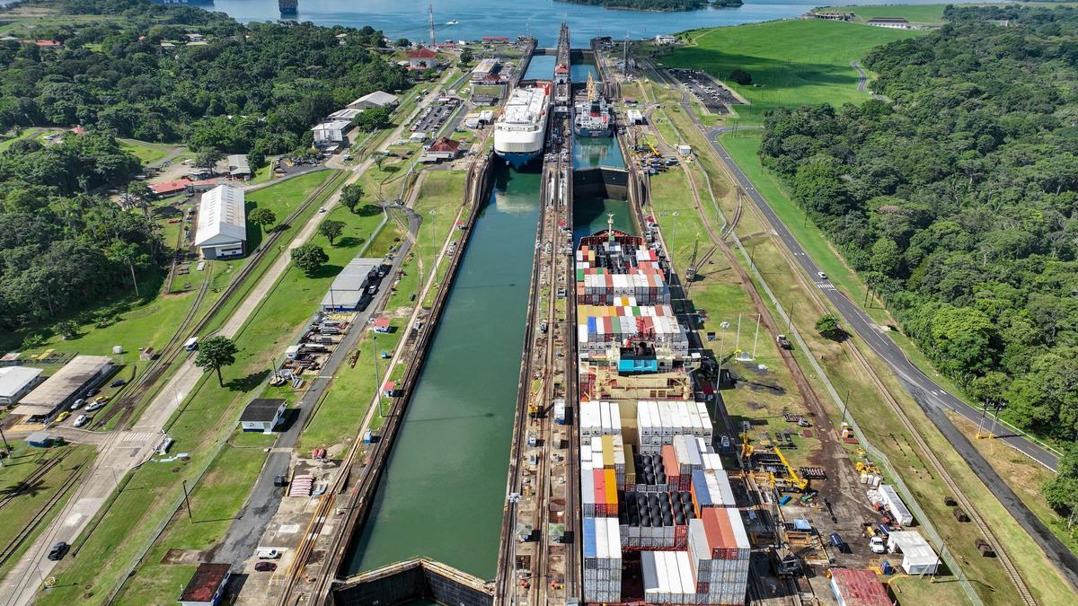 Esclusas del Canal de Panamá en una imagen de archivo de septiembre de 2023.