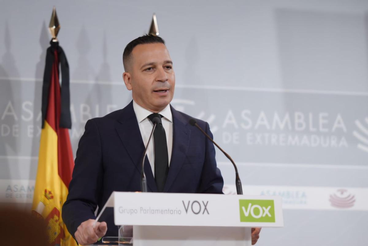 Óscar Fernández, candidato de Vox a la Presidencia de la Junta de Extremadura.
