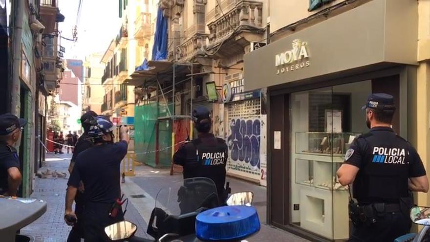 Derrumbe de un balcón en la calle Sindicato de Palma