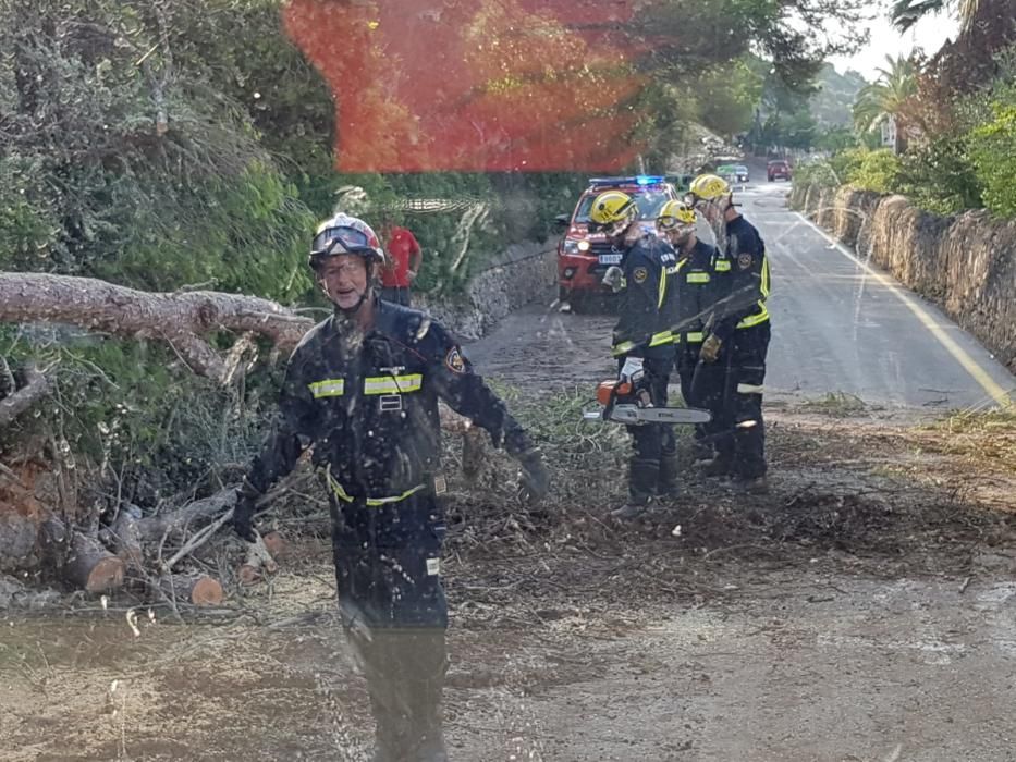 Trabajos en las zonas más afectadas por la tormenta en Baleares