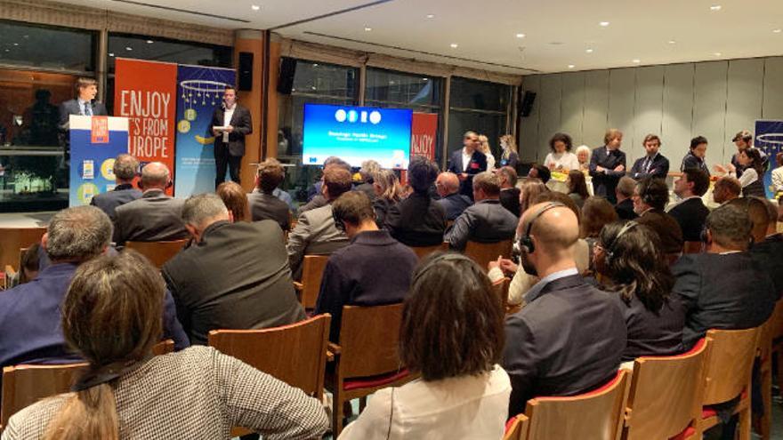 Instante de la conferencia celebrada ayer en la sede del Parlamento Europeo