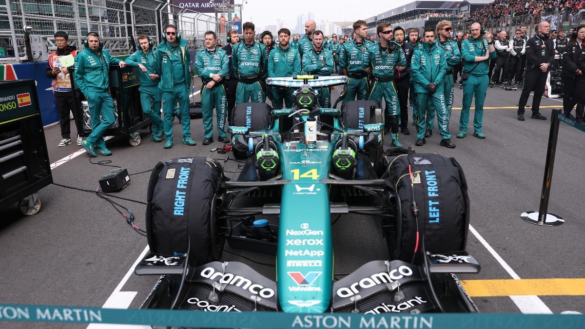 El coche de Alonso, en la parrilla del GP de China
