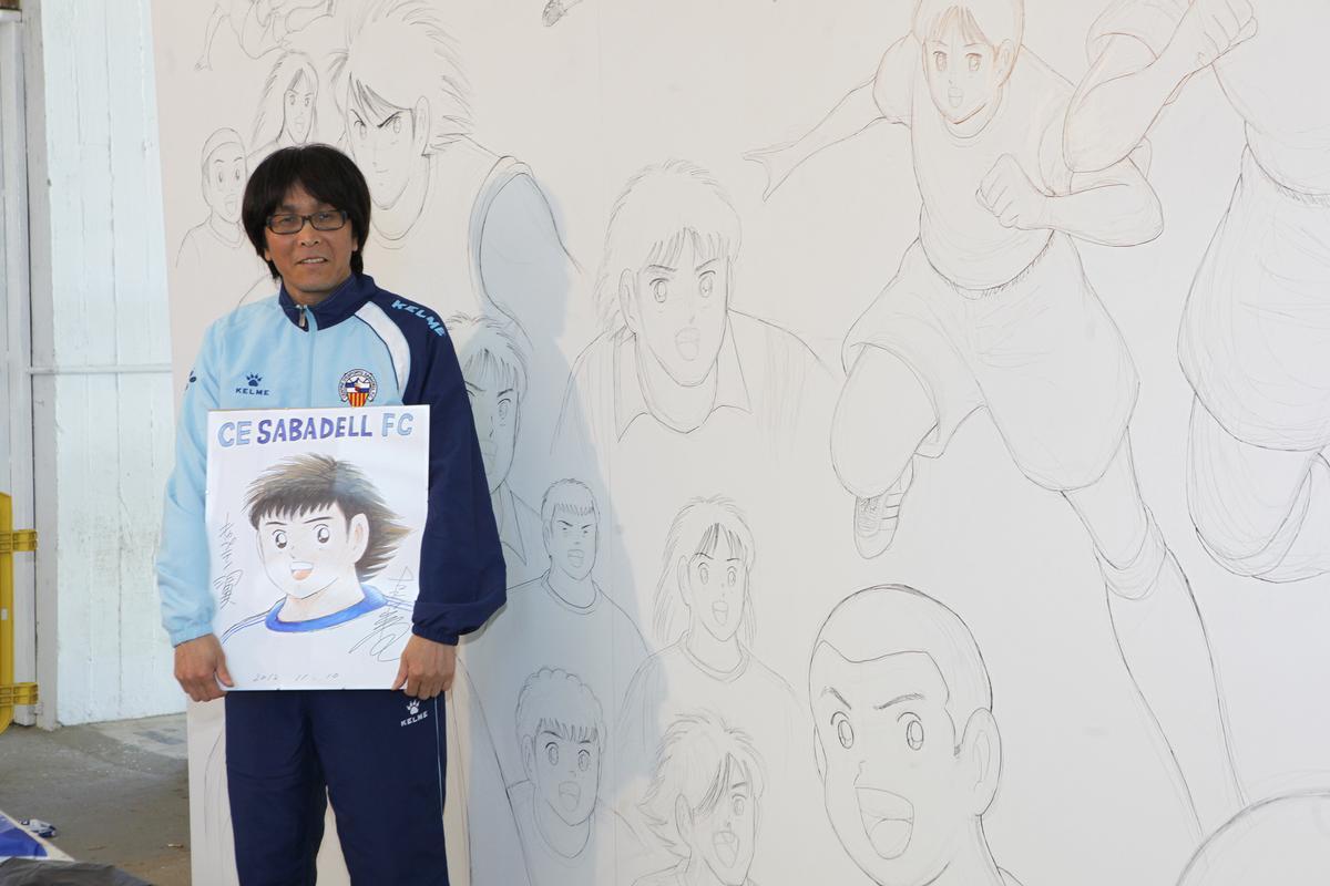 Yoichi Takahashi creador de la serie, en una visita a Sabadell en 2012