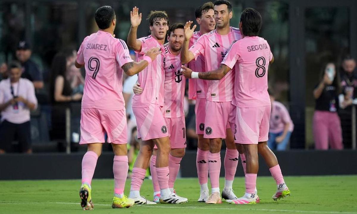 Los jugadores del Inter de Miami celebran un gol.
