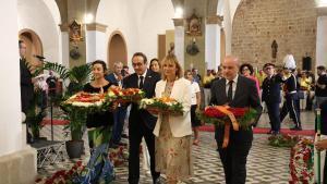 De izquierda a derecha: Alícia Romero, consellera dEconomia i Finances de la Generalitat; Josep Rull, president del Parlament; Lluïsa Moret, alcaldesa de Sant Boi; y Carlos Prieto, delegado del Gobierno en Catalunya.