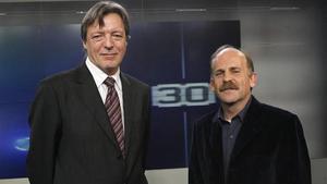 Los periodistas Joan Salvat y Eduard Sanjuán, directores de ’Sense ficció’ y ’30 minuts’, respectivamente. 