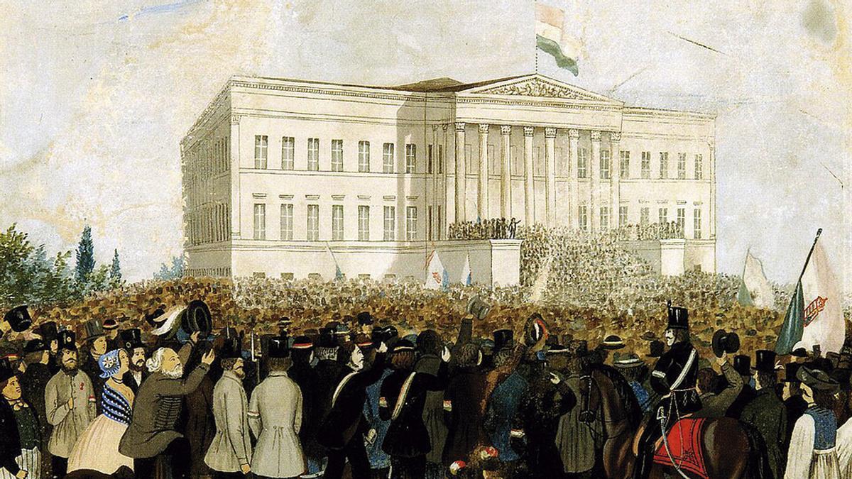 La Tonada Nacional de Petöfi es recitada en público.