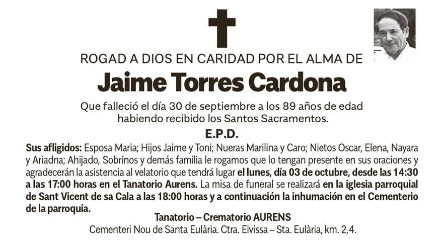 Esquela Jaime Torres Cardona