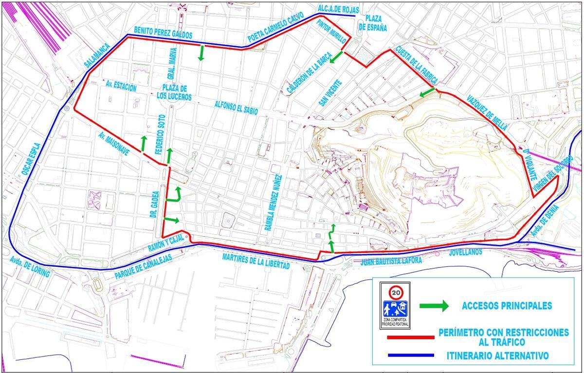 El circuito restringido al tráfico en el centro de la ciudad se habilitará el miércoles 17 de junio a partir de las 7 horas