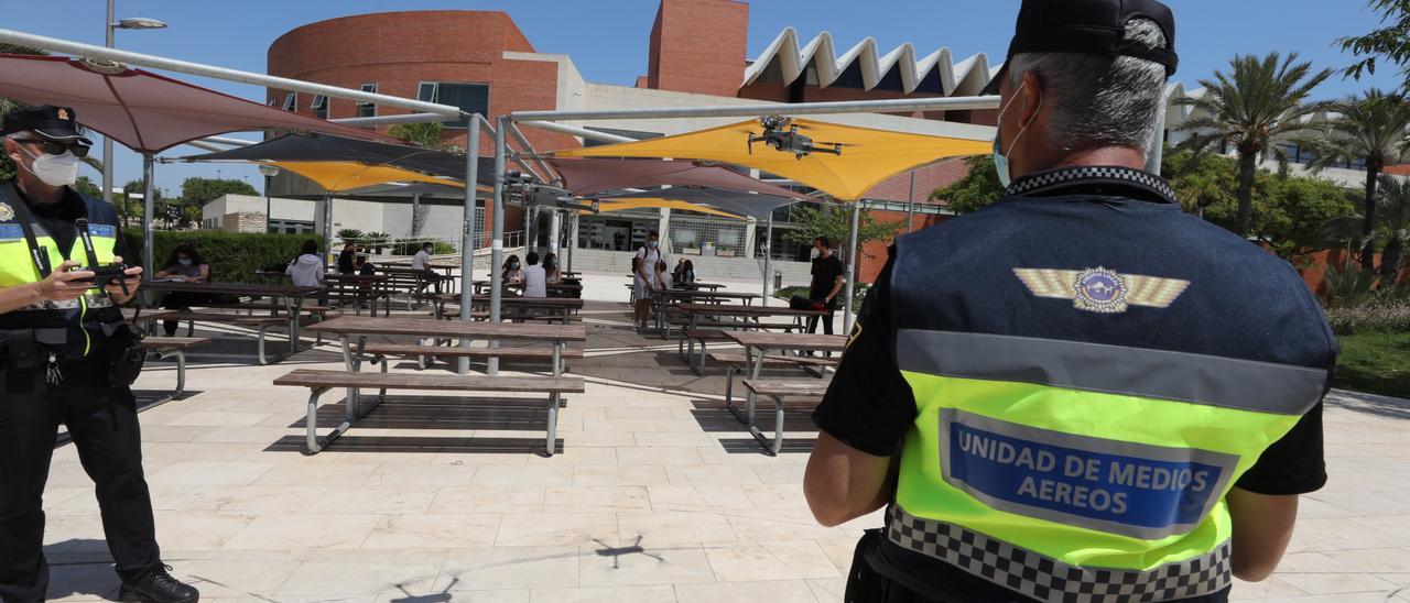 Vigilancia con drones de la Policía Local de Elche.