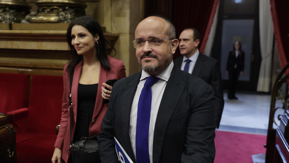 Alejandro Fernández, en el Parlament catalán.