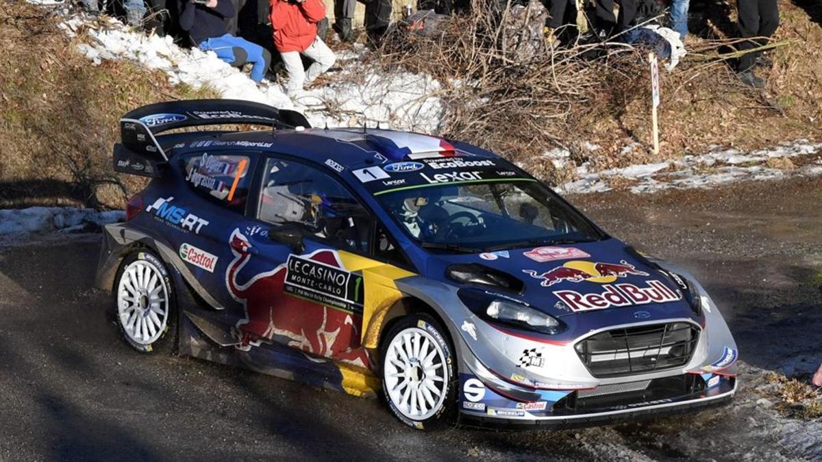 Ogier, en acción durante el Rally de Montecarlo