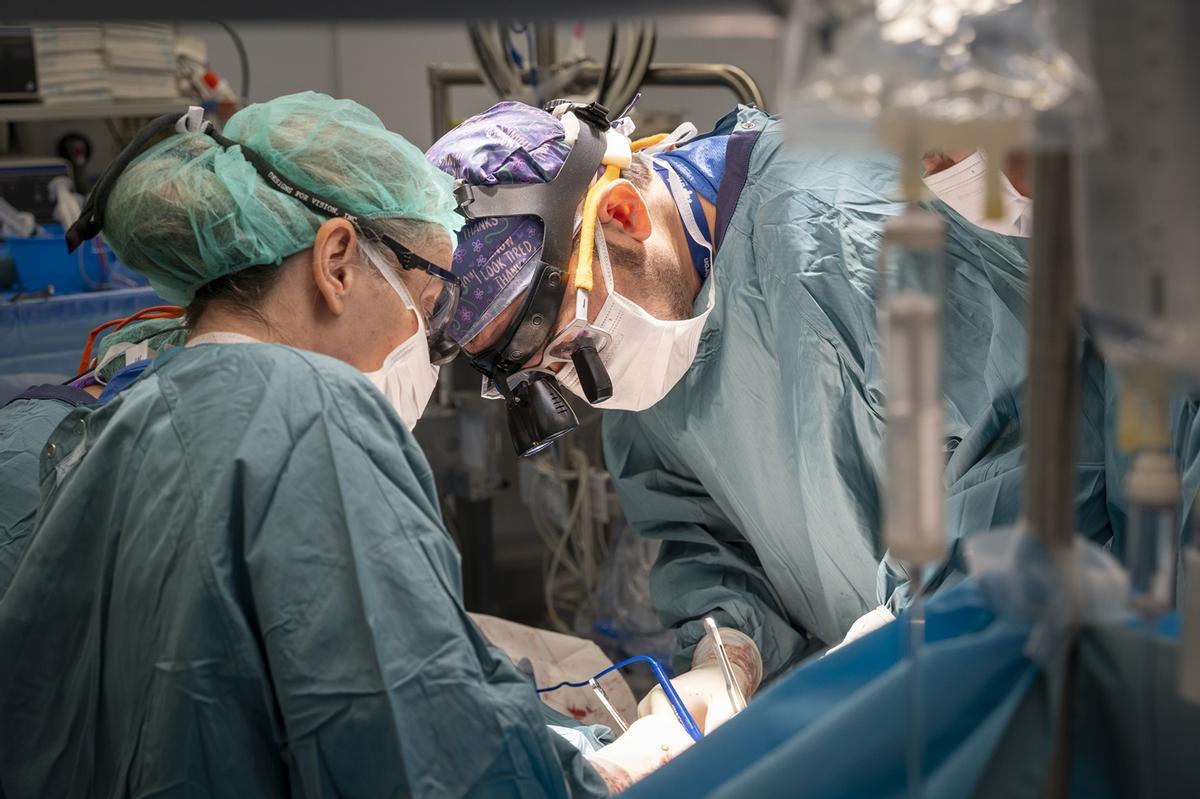 Un momento de esta cirugía pionera en Vall d'Hebron.