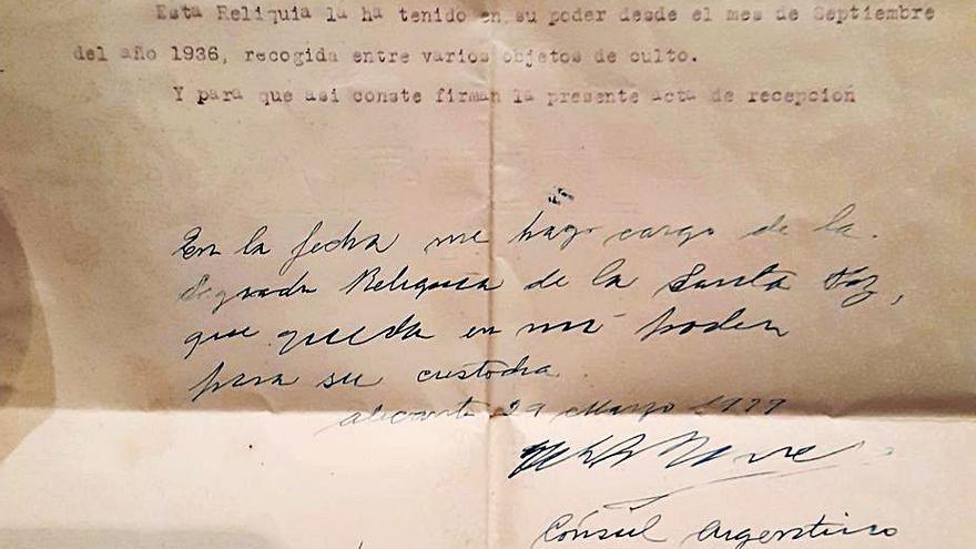 Documento inédito sobre la Santa Faz