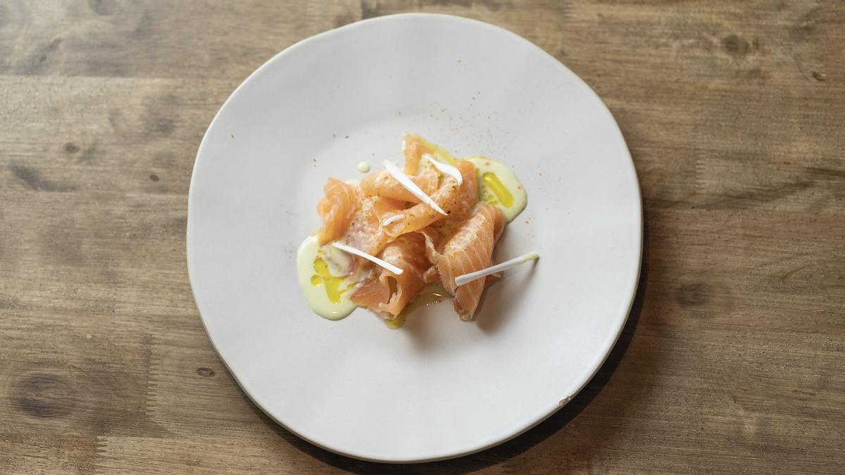El plato de trucha que sirven en Texu (Asturias).