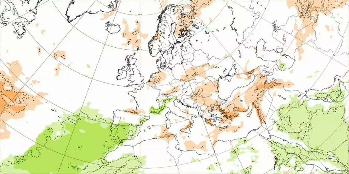 Anomalías de precipitación previstas para la semana del 26 al 1 de enero