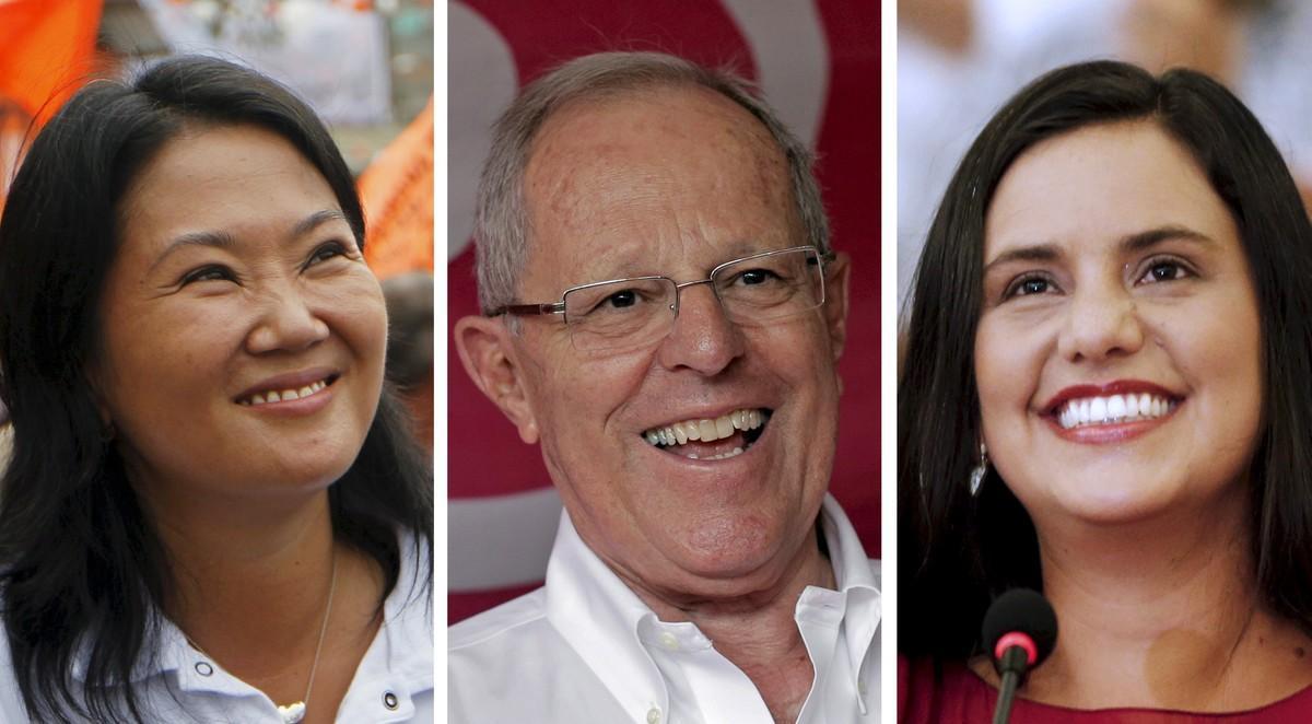 REFILE - CLARIFYING BYLINE INFORMATIONA combination picture of the three Peruvian presidential candidates (L-R)  Keiko Fujimori, Pedro Pablo Kuczynski and Veronika Mendoza ahead of the April 10 presidential election. The pictures were taken (L-R) February 20, 2016, January 5, 2016 and March 28, 2016. REUTERS/Janine Costa (left & center) and Mariano Bazo/Files