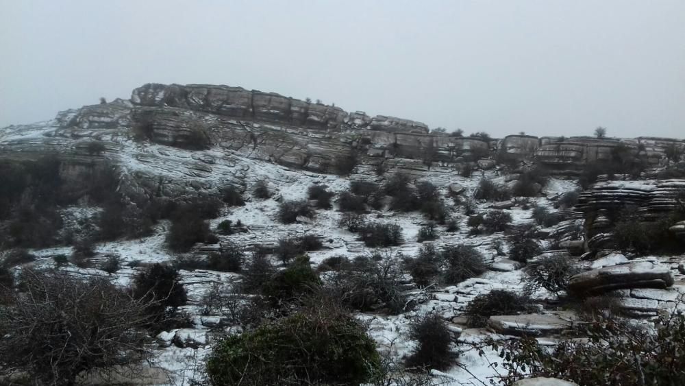 Nieve en El Torcal, de Antequera.