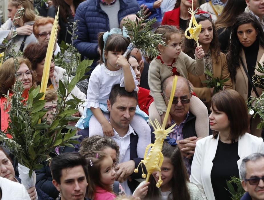 "La Borriquita" congrega a niños, abuelos y padres en Vigo. // R. Grobas | E. Villanueva