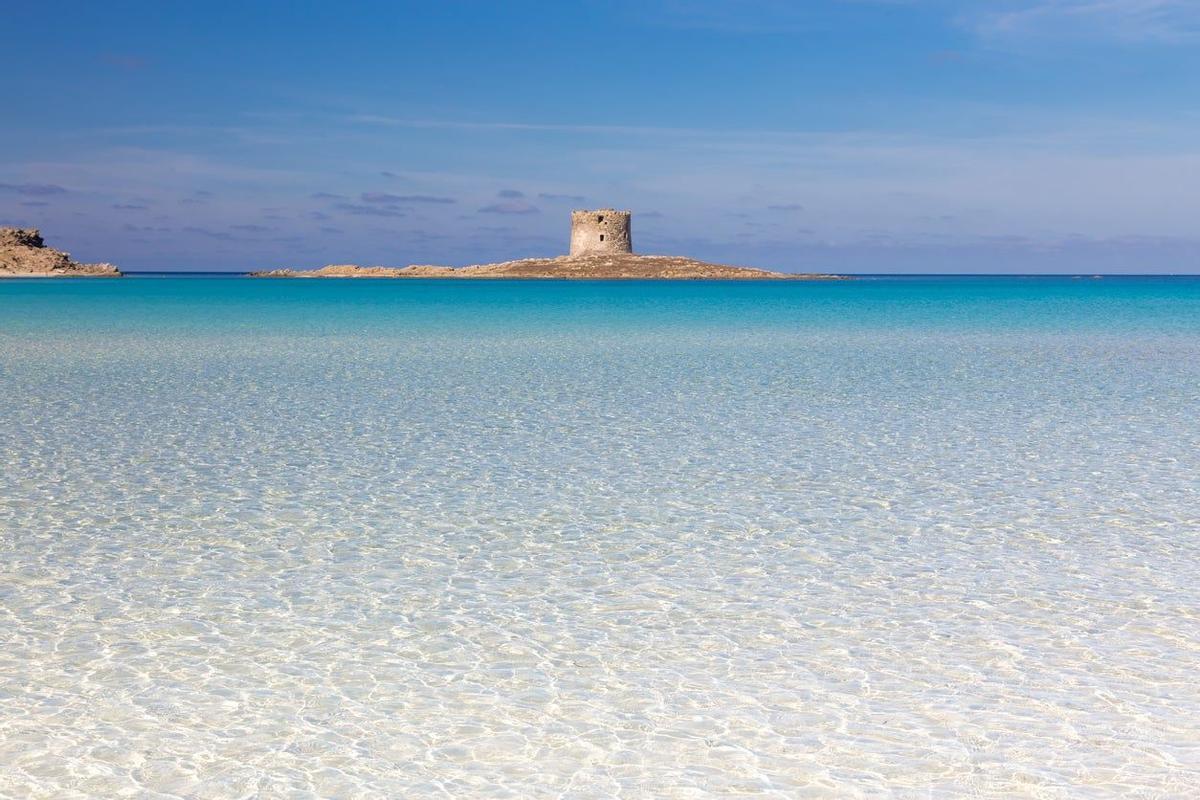 Playa de La Pelosa, Sardinia, Cerdeña.