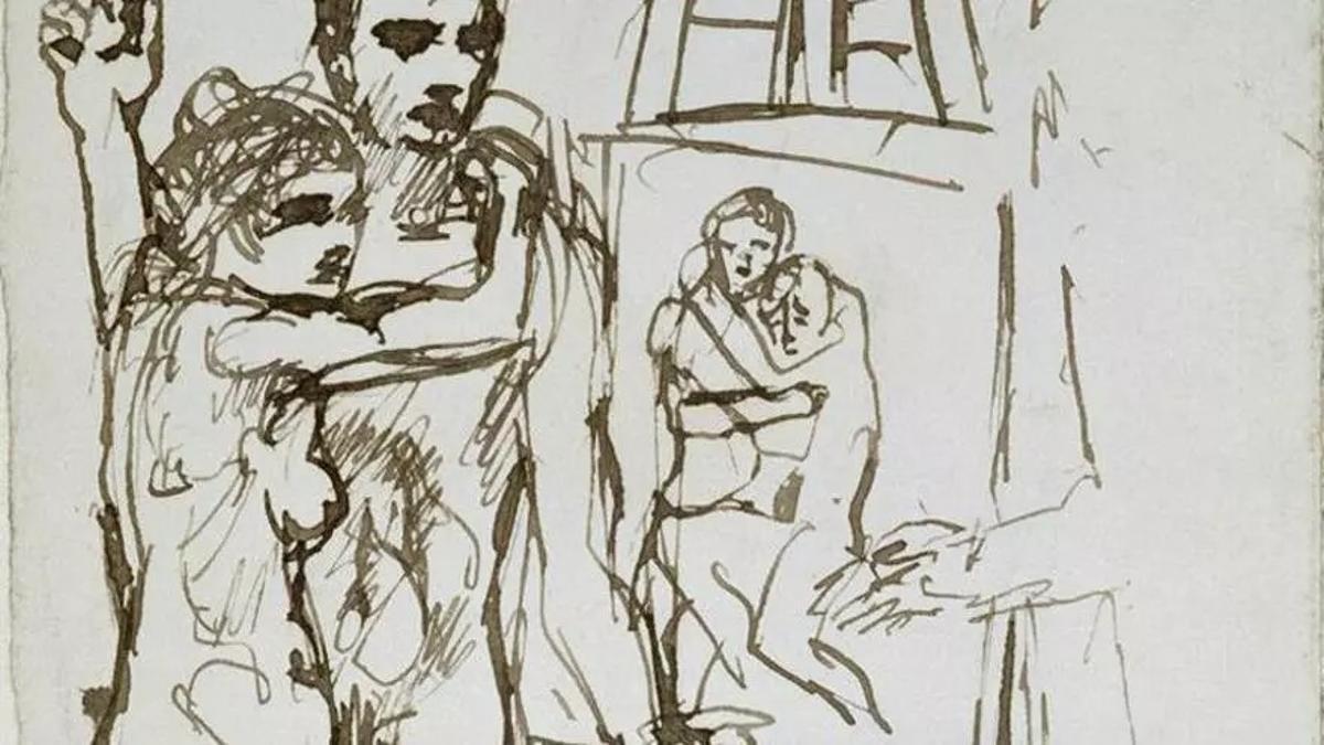 Picasso y Germaine en un boceto del cuadro 'La vida'.