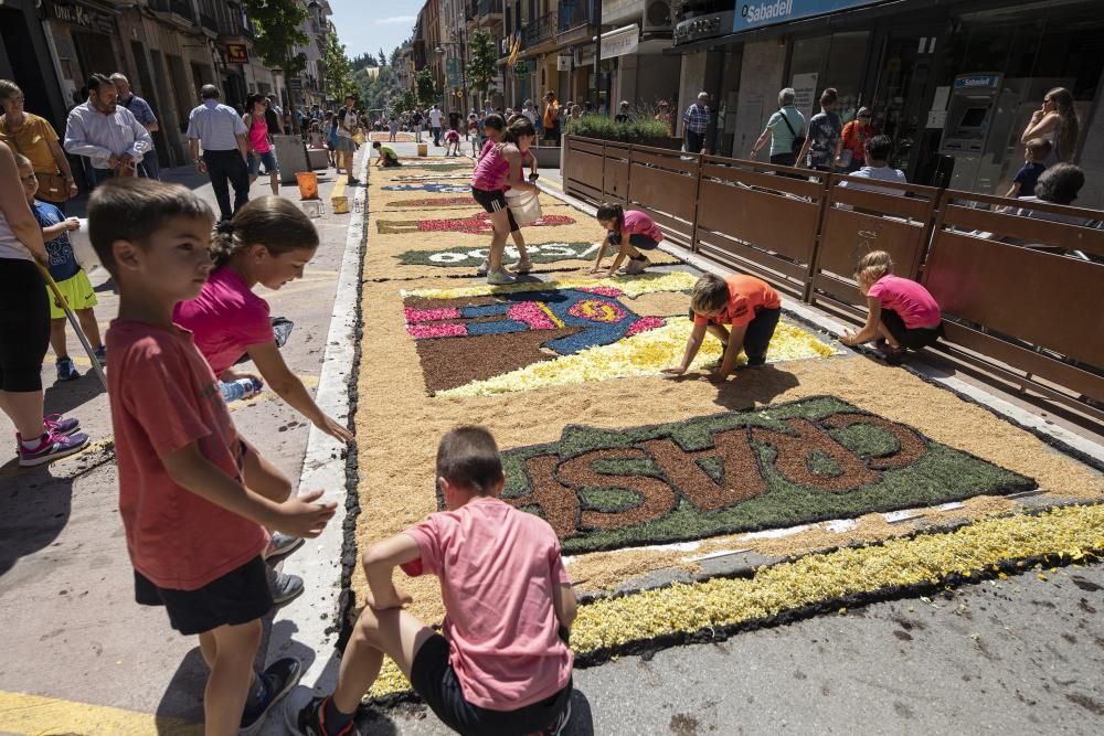 El concurs de catifes de flors naturals omple Arbúcies