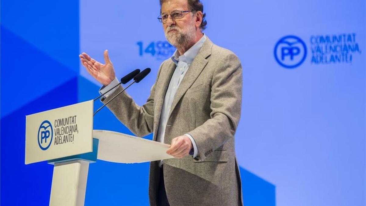 El presidente del Gobierno, Mariano Rajoy, en el congreso del PP de Valencia.