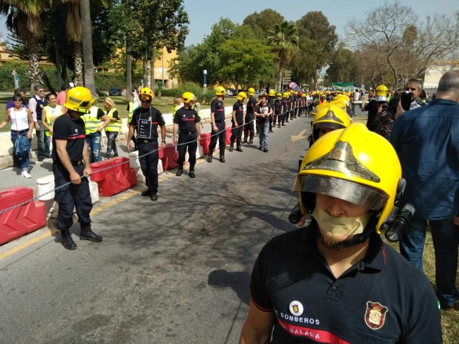 Manifestación de los bomberos de Málaga