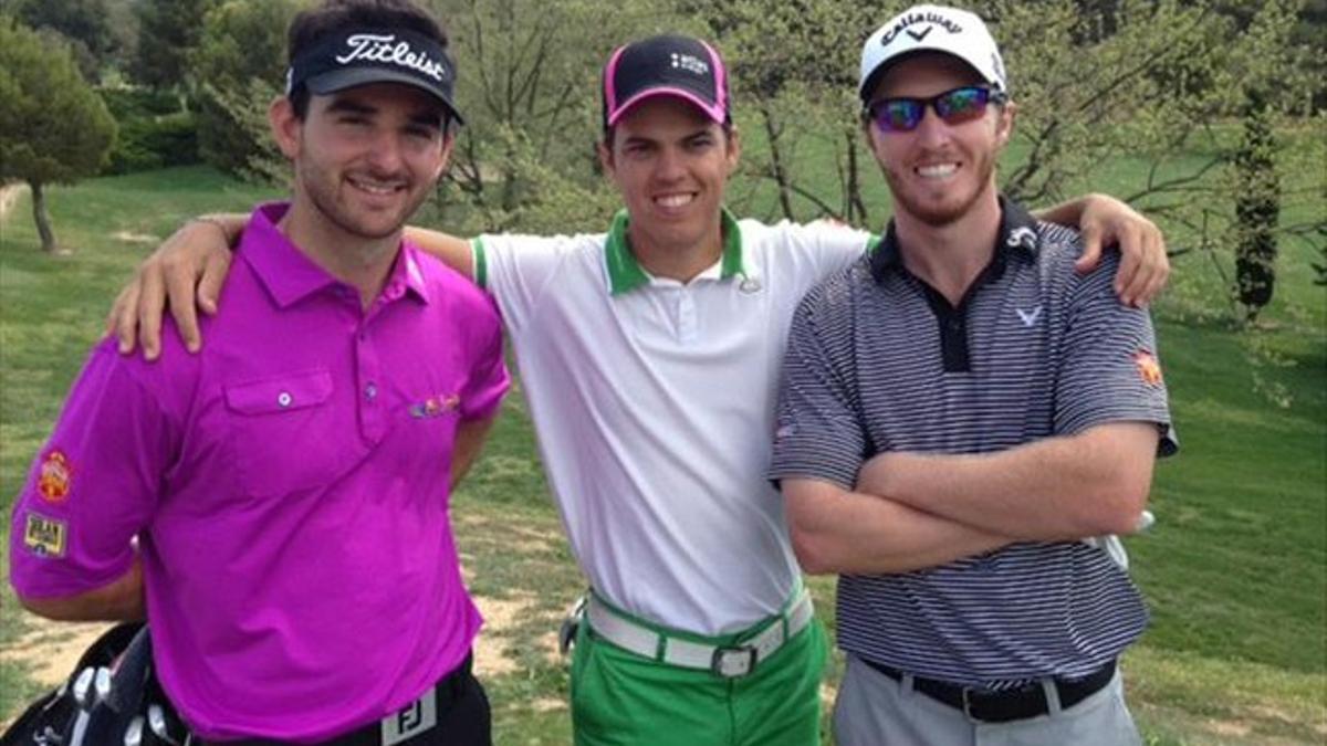 Emilio Cuartero, Borja Virto y Jacobo Pastor, durante el torneo en Raimat Golf