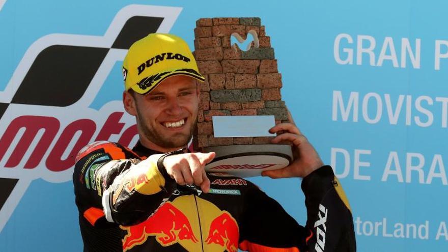 Binder celebra su victoria en Moto2