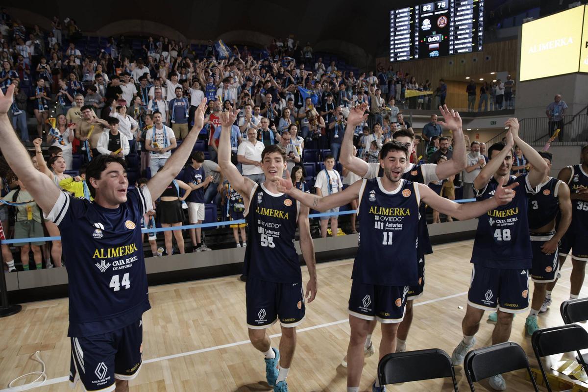 El Alimerka Oviedo Baloncesto se impone al Inveready Gipuzkoa en una noche para la historia y luchará por el ascenso a la ACB