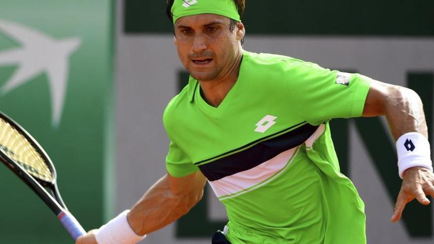 David Ferrer durante su partido del lunes en Roland Garros ante Young