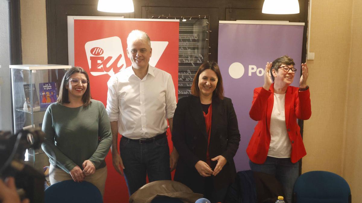 Estefanía Blanes (EU); Héctor Illueca (Podem); Rosa Pérez Garijo (EU) y Pilar Lima (Podem).