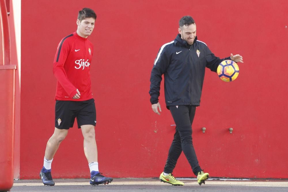 Entrenamiento del Sporting.