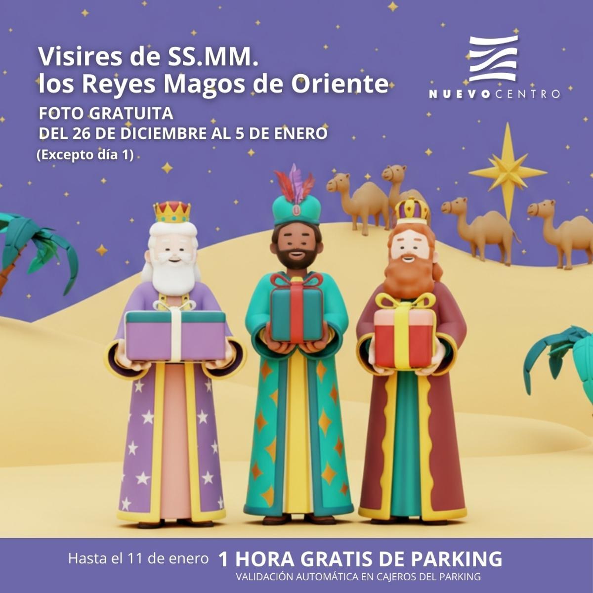 Los Reyes Magos de Oriente estarán en Nuevo Centros desde el 26 de diciembre hasta el 5 de enero.