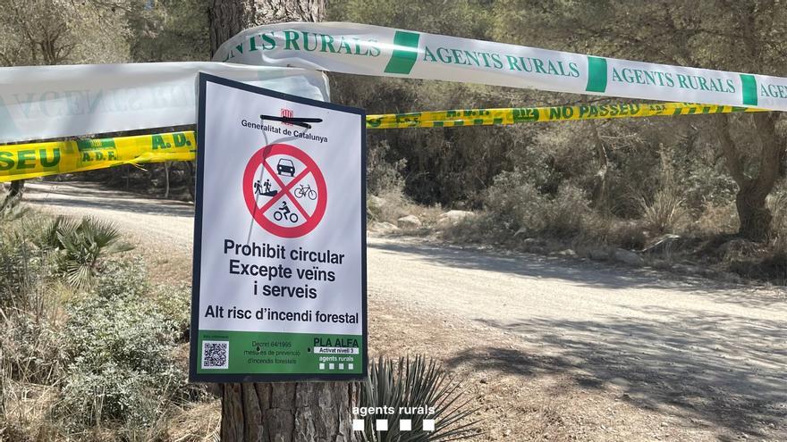 L&#039;Albera i el Montgrí restringeixen aquest diumenge els accessos per l&#039;alt risc d&#039;incendi forestal