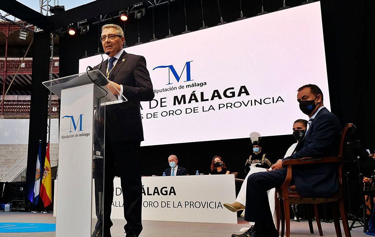 El presidente de la Diputación, Francisco Salado, durante su intervención. | GREGORIO MARRERO