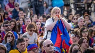 Ambiente en Barcelona por la  final de la Champions femenina Barça-Arsenal