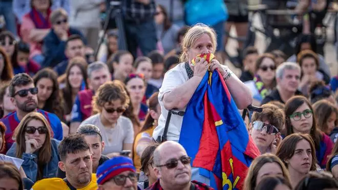 Ambiente en Barcelona por la  final de la Champions femenina Barça-Arsenal