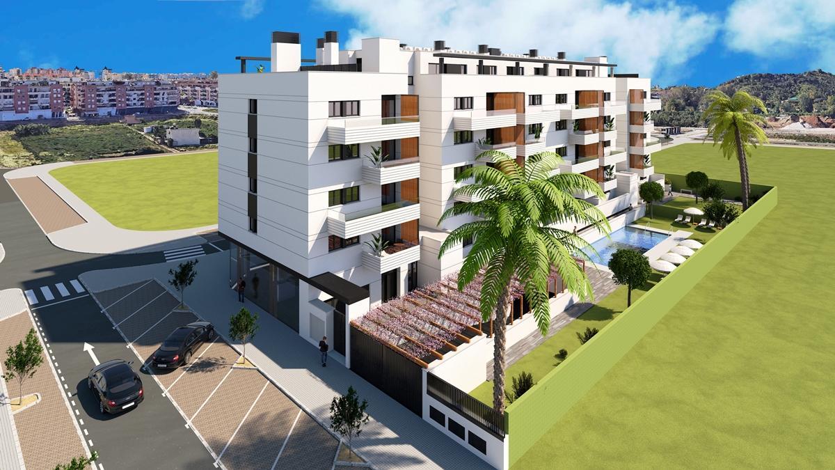 Exterior del futuro Residencial Kendra, en Mijas.