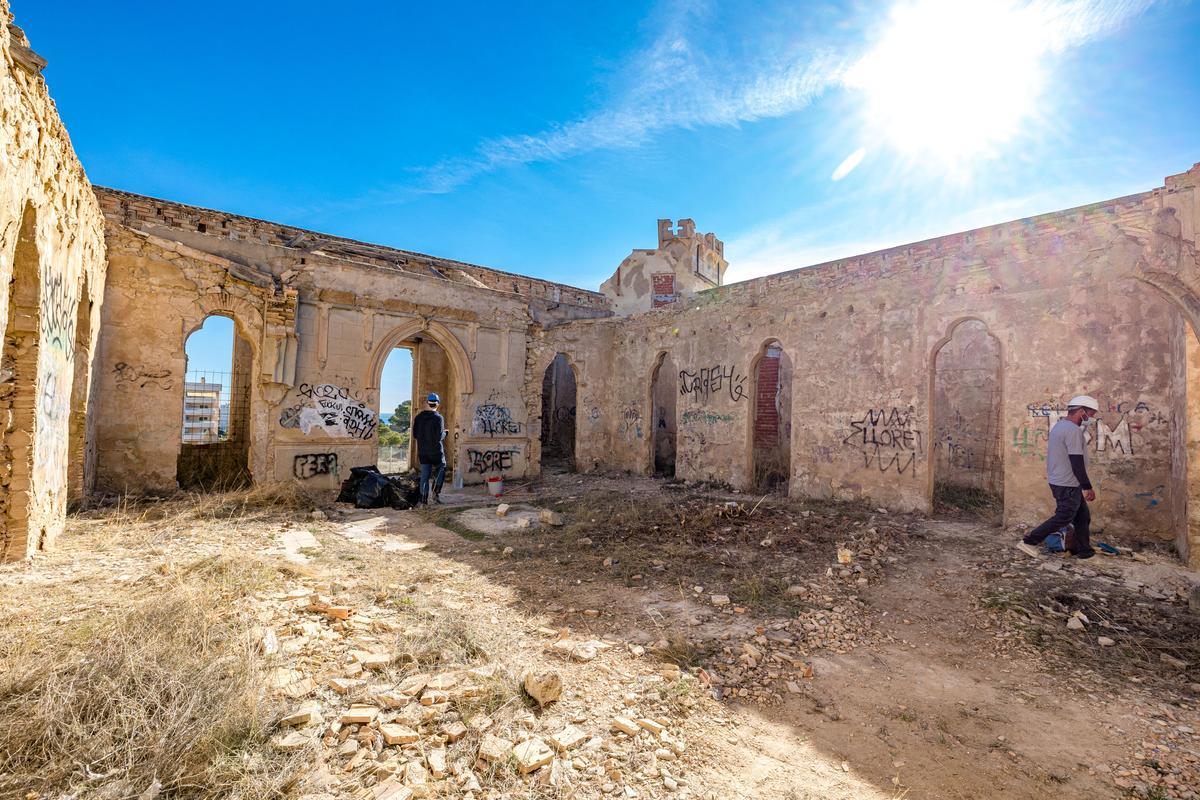 El interior de la villa durante unos trabajos realizados el pasado año por Vilamuseu para comprobar el estado de la construcción.