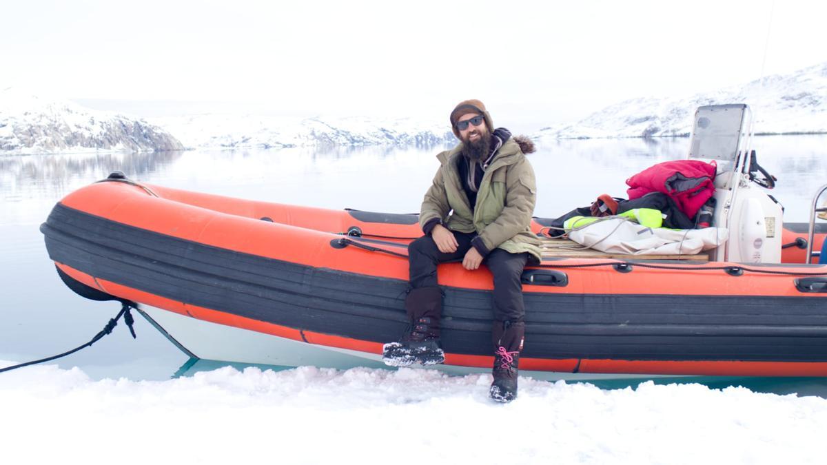 Álex Galán, en la expedición en Groenlandia